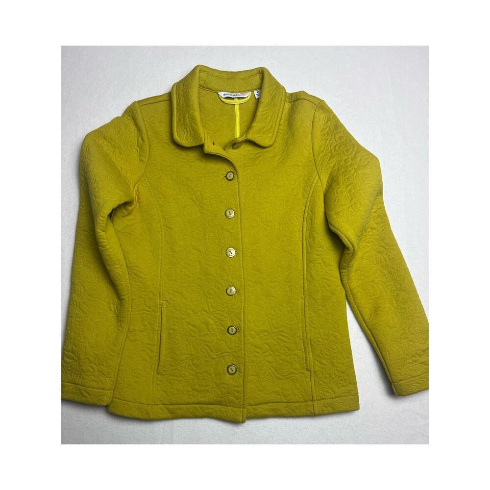 Isaac Mizrahi Live Quilted Button Up Jacket Women's Size XS Green